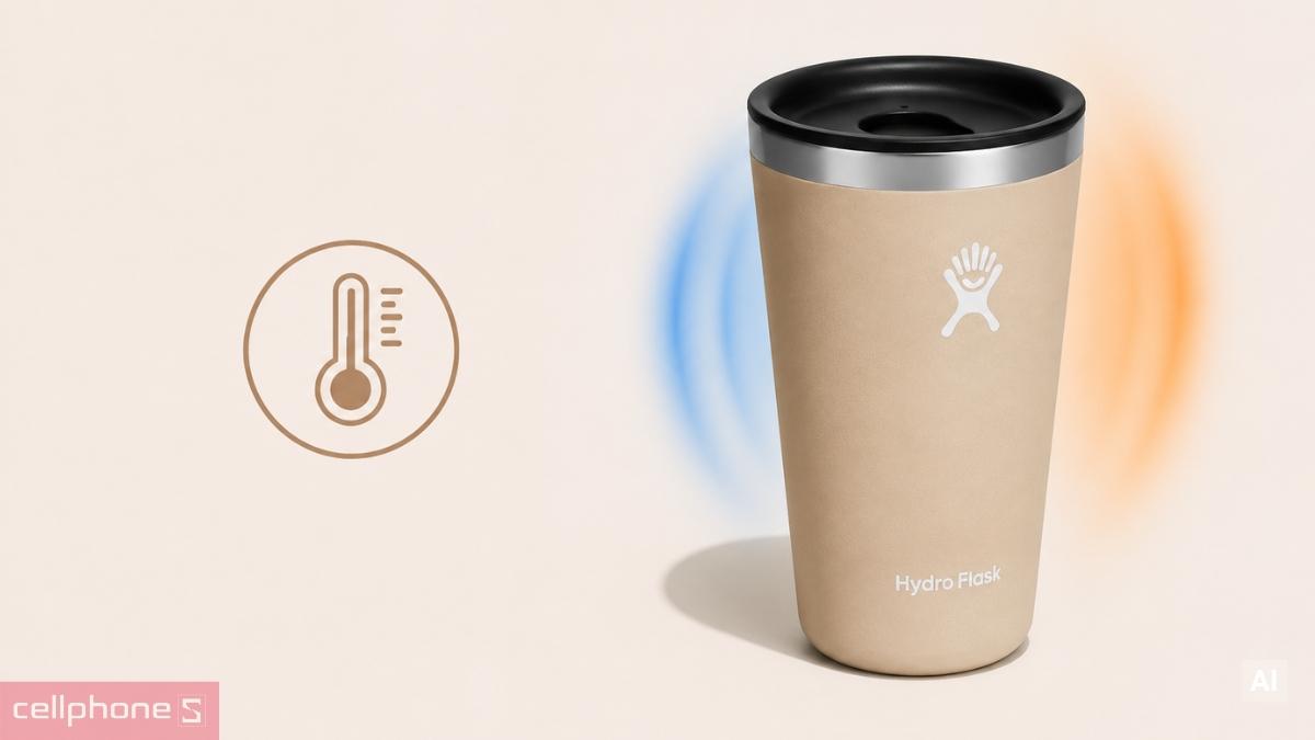 Công nghệ TempShield giữ nhiệt trên Ly giữ nhiệt Hydro Flask All Around Tumbler Press-In Lid 354ml T12CPB