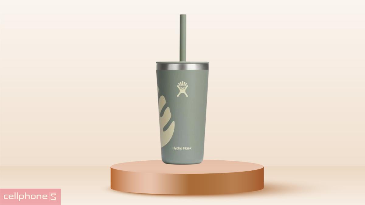 Thân thép không gỉ bền bỉ của Ly giữ nhiệt Hydro Flask All Around Tumbler Straw Lid 591ml T20PS