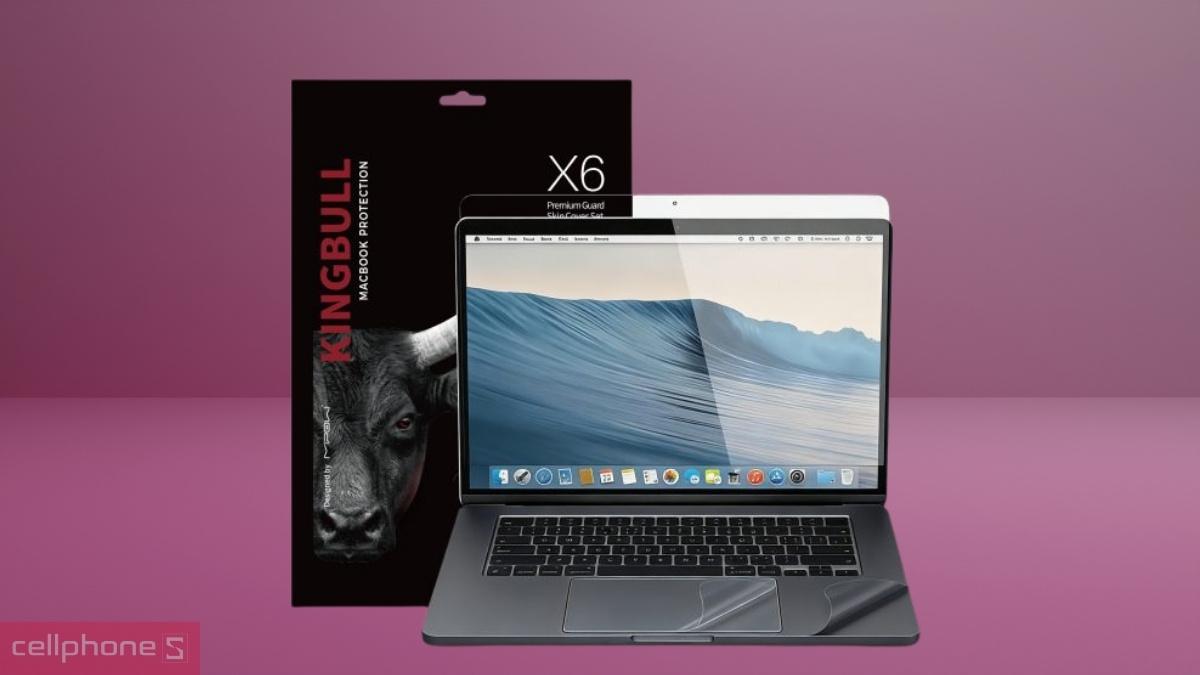 Bộ dán Full Mipow Kingbull Macshield 6in1 cho MacBook Air 13 sử dụng chất liệu 3M hỗ trợ tản nhiệt và bảo vệ bề mặt