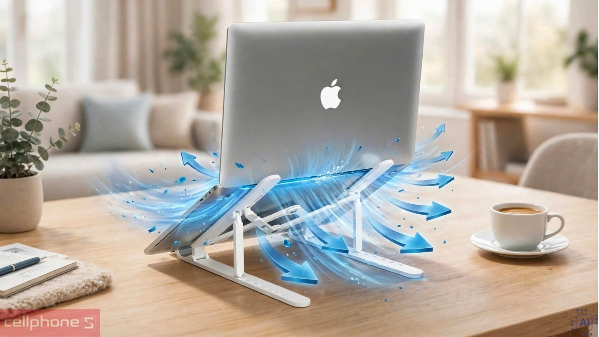 Giá đỡ Laptop/Macbook Orico PFB-A24 thiết kế thoáng khí hỗ trợ tản nhiệt