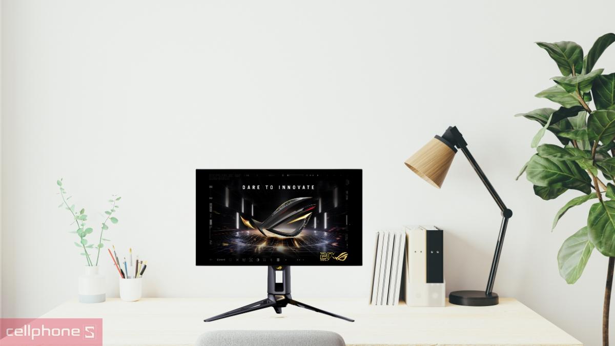 Thiết kế màn hình ASUS Gaming ROG Swift OLED PG27AQWP-G Edition 20th 27 inch