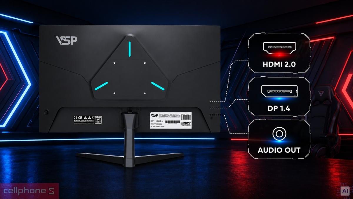 Cổng kết nối màn hình VSP gaming VG24FS26 24 inch