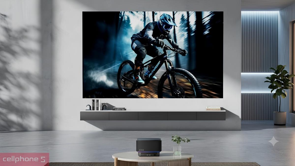 Hình ảnh trình chiếu Full HD rõ nét của máy chiếu thông minh Havit PJ300 Pro