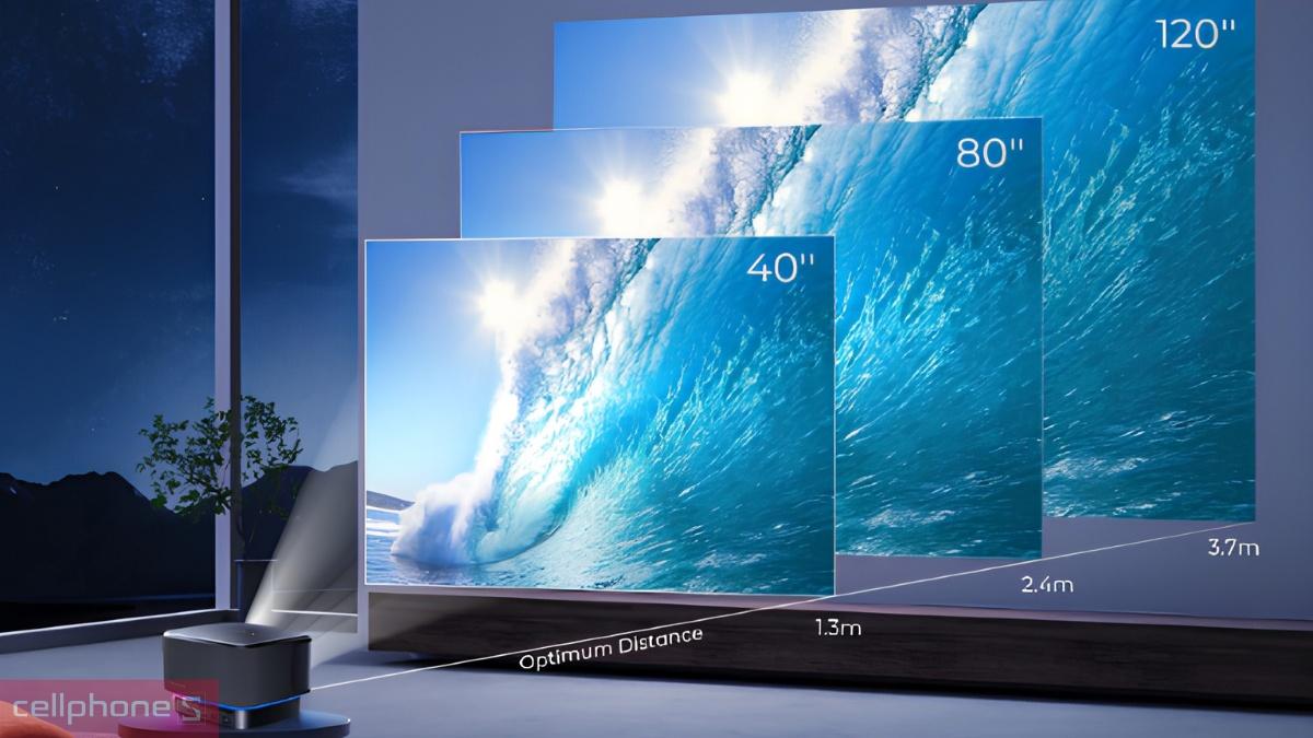 Khung hình trình chiếu cỡ lớn của máy chiếu thông minh Havit PJ300 Pro