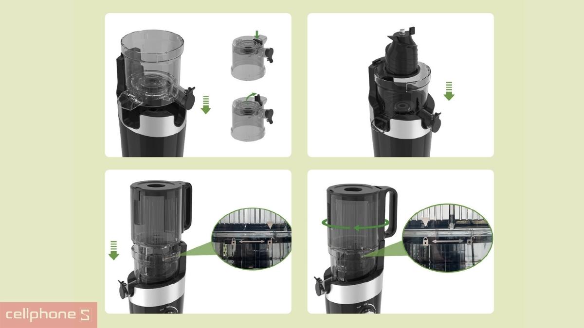Khả năng tháo lắp của máy ép chậm MAGIC Eco AC-146