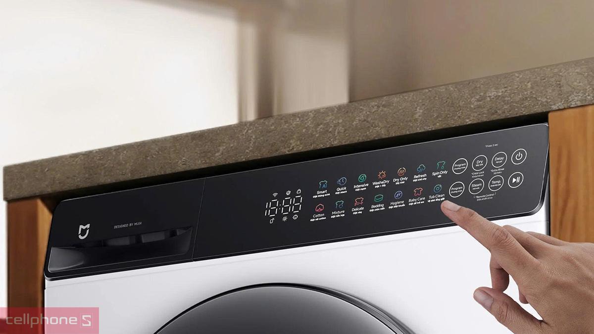 Máy giặt Mijia cửa ngang 9kg 2026 WM090MJA08VN tích hợp chương trình vệ sinh lồng giặt trên bảng điều khiển