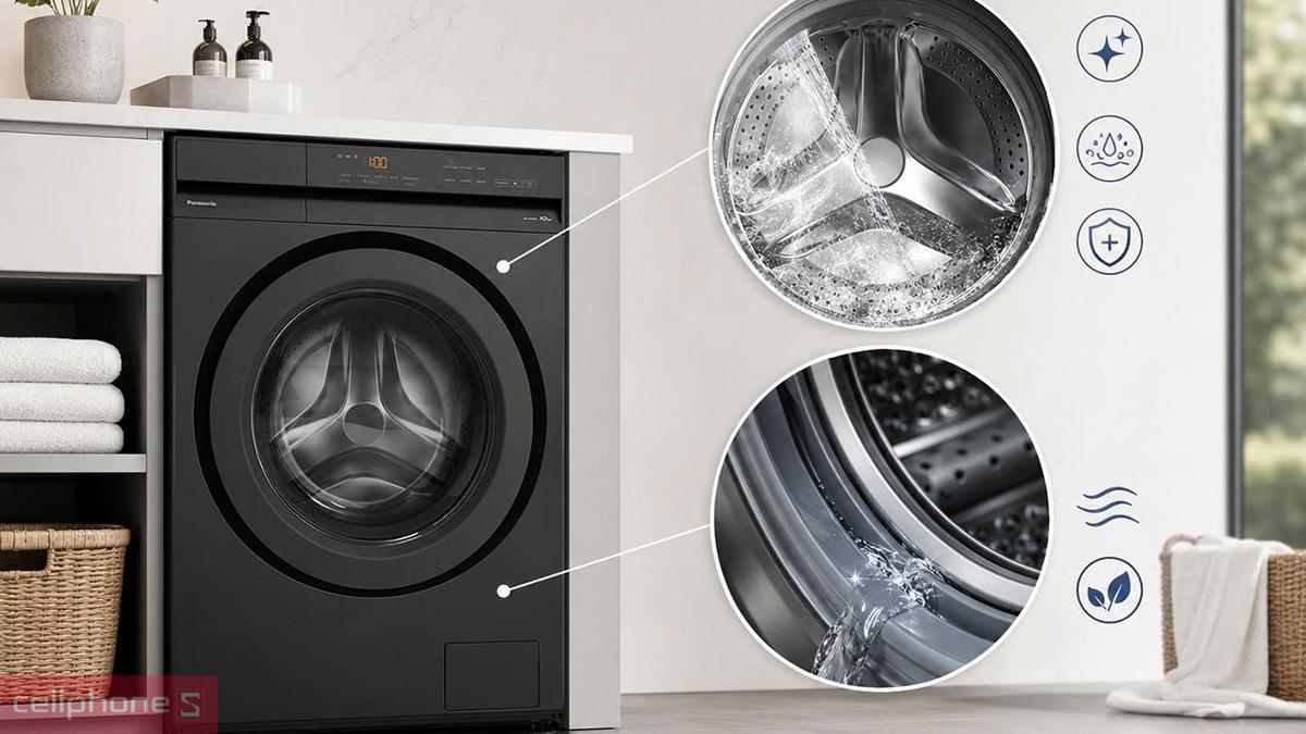 Máy giặt Panasonic NA-20VDG1BVT có thể tự vệ sinh lồng giặt