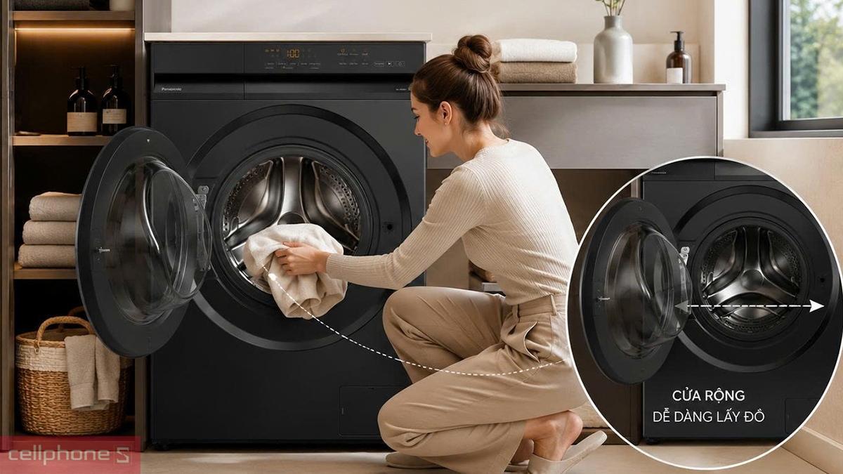 Máy giặt Panasonic NA-20VDG1BVT có thiết kế gọn nhẹ, nặng khoảng 66kg