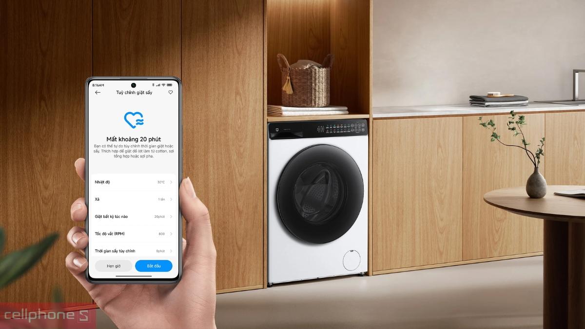 Điều khiển máy giặt sấy Mijia cửa ngang giặt 9kg - sấy 6kg 2026 (WD090MJA08VN) trên điện thoại