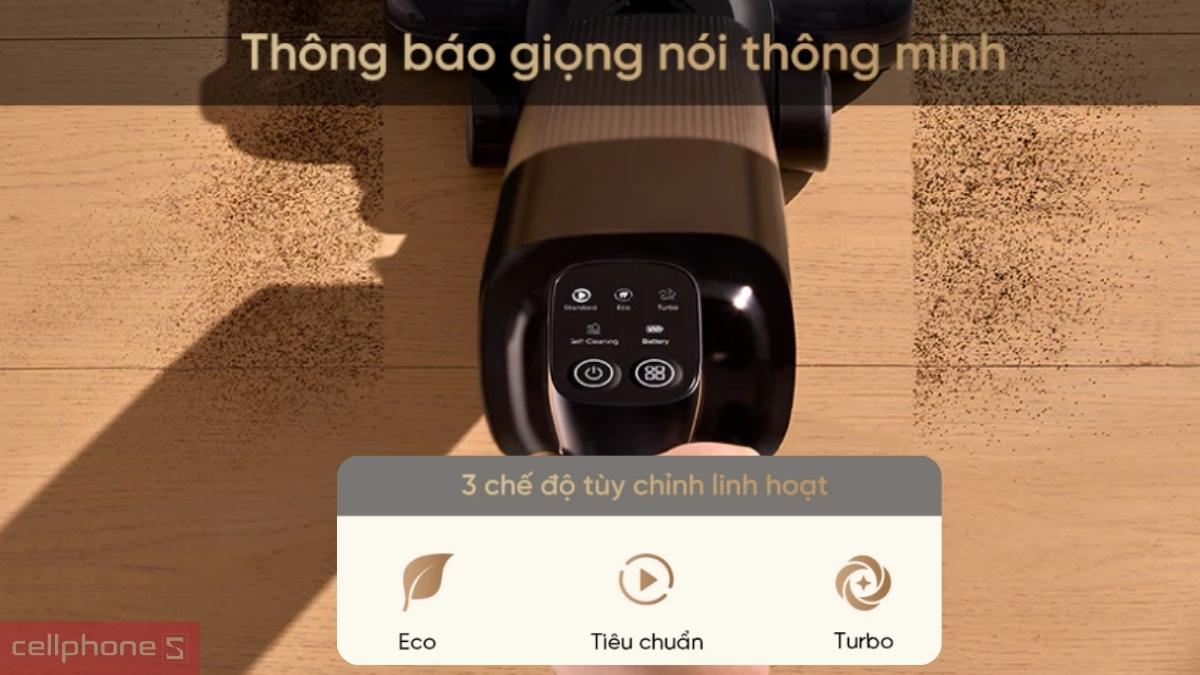 Điều khiển máy hút bụi lau nhà cầm tay Dreame H16 GT có cảm ứng thông minh với 3 chế độ làm sạch