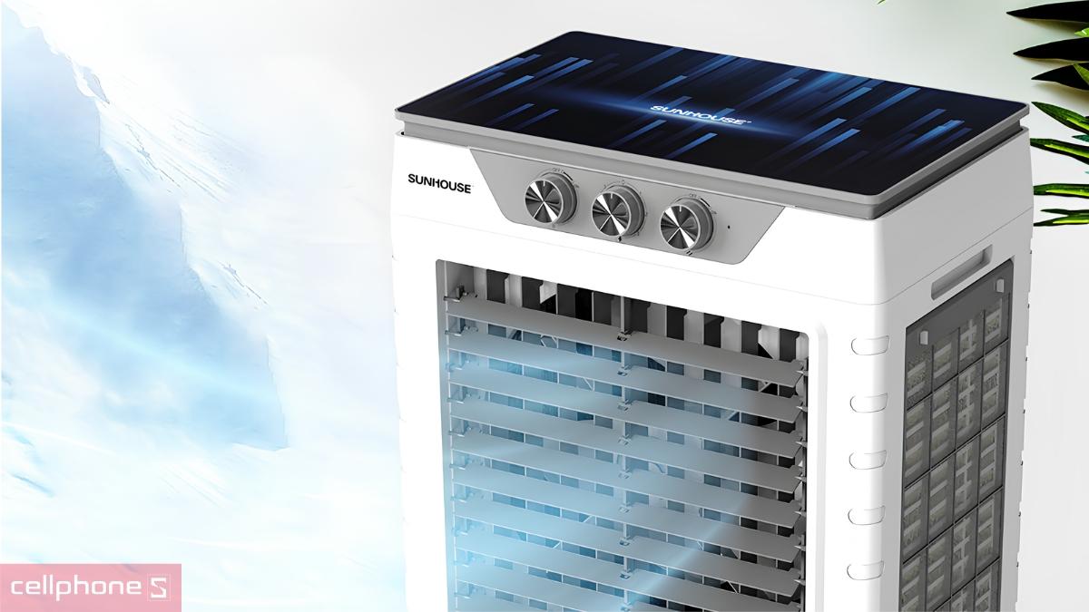 Máy làm mát không khí SUNHOUSE SHD7777 trang bị bảng điều khiển núm xoay cơ