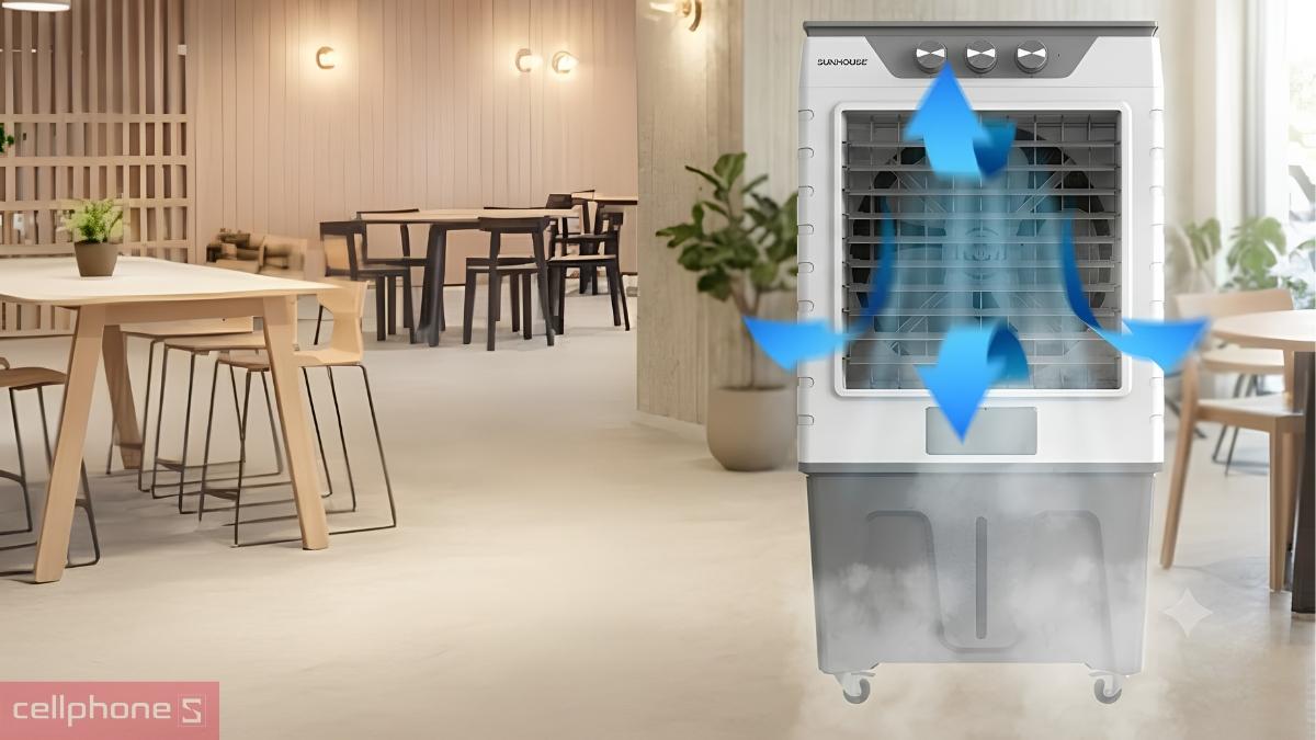 Máy làm mát không khí SUNHOUSE SHD7777 hoạt động công suất lớn 200W