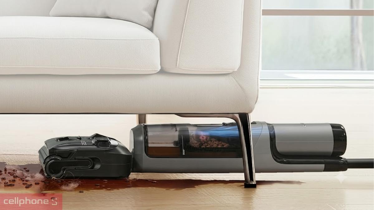 Máy lau sàn hút bụi Tineco Floor One i6 Stretch Plus II có thiết kế gập 180 độ làm sạch hiệu quả ở những nơi gầm thấp