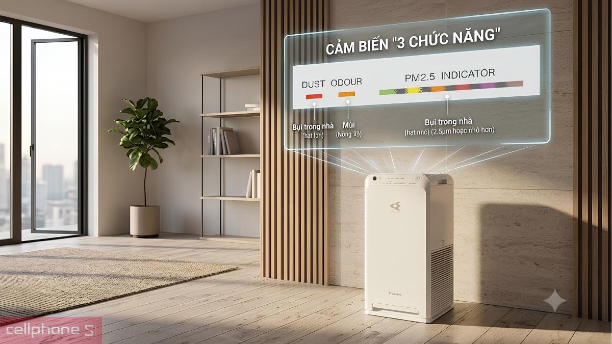 Máy lọc không khí Daikin MC40UVM6-7 có hệ thống cảnh báo 3 màu trực quan