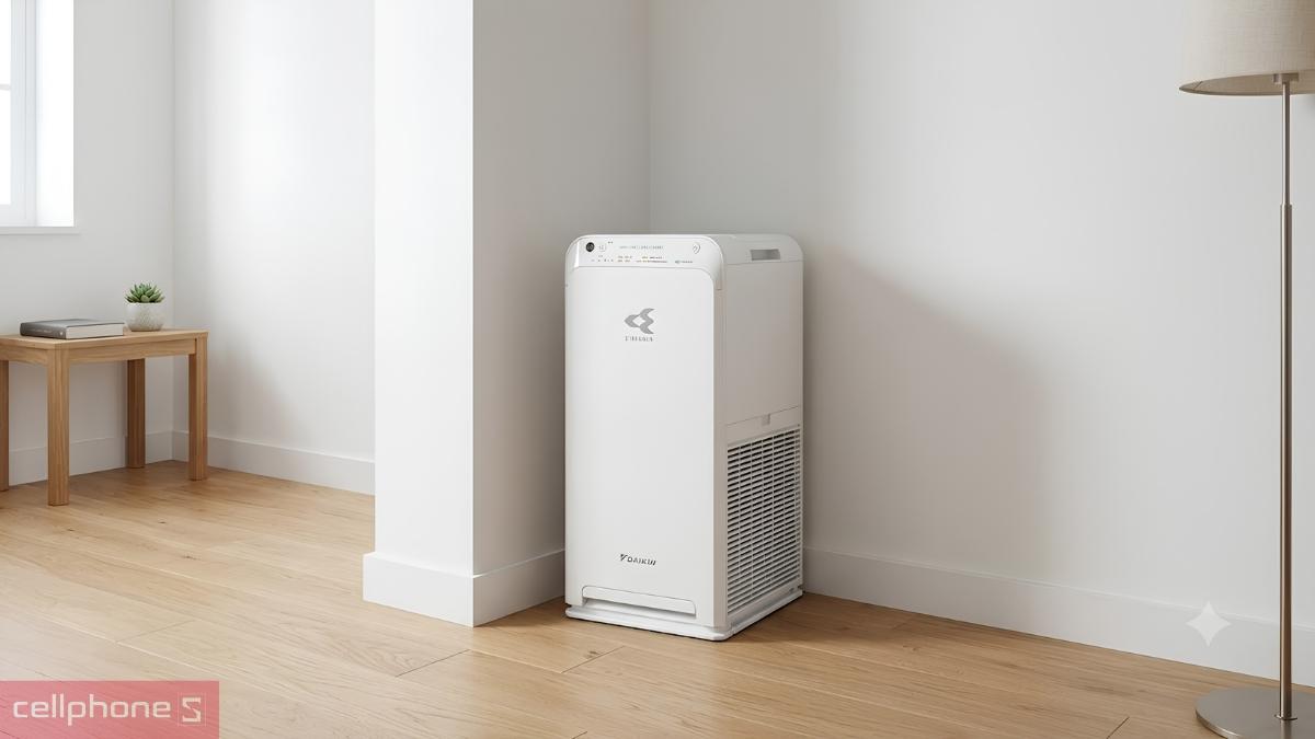 Máy lọc không khí Daikin MC40UVM6-7 có thiết kế hình tháp tối ưu không gian lắp đặt