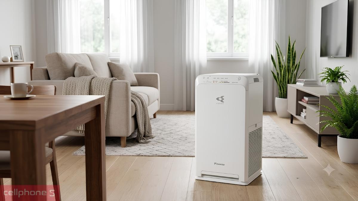 Máy lọc không khí Daikin MC40UVM6-7 phù hợp cho những gia đình có không gian phòng có diện tích 31m²