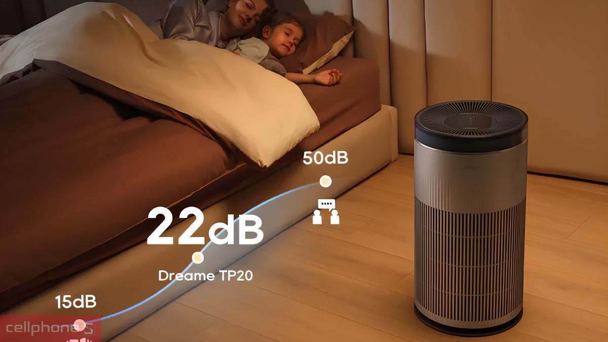 Chế độ ngủ vận hành êm ái trên Máy Lọc Không Khí Dreame TP20