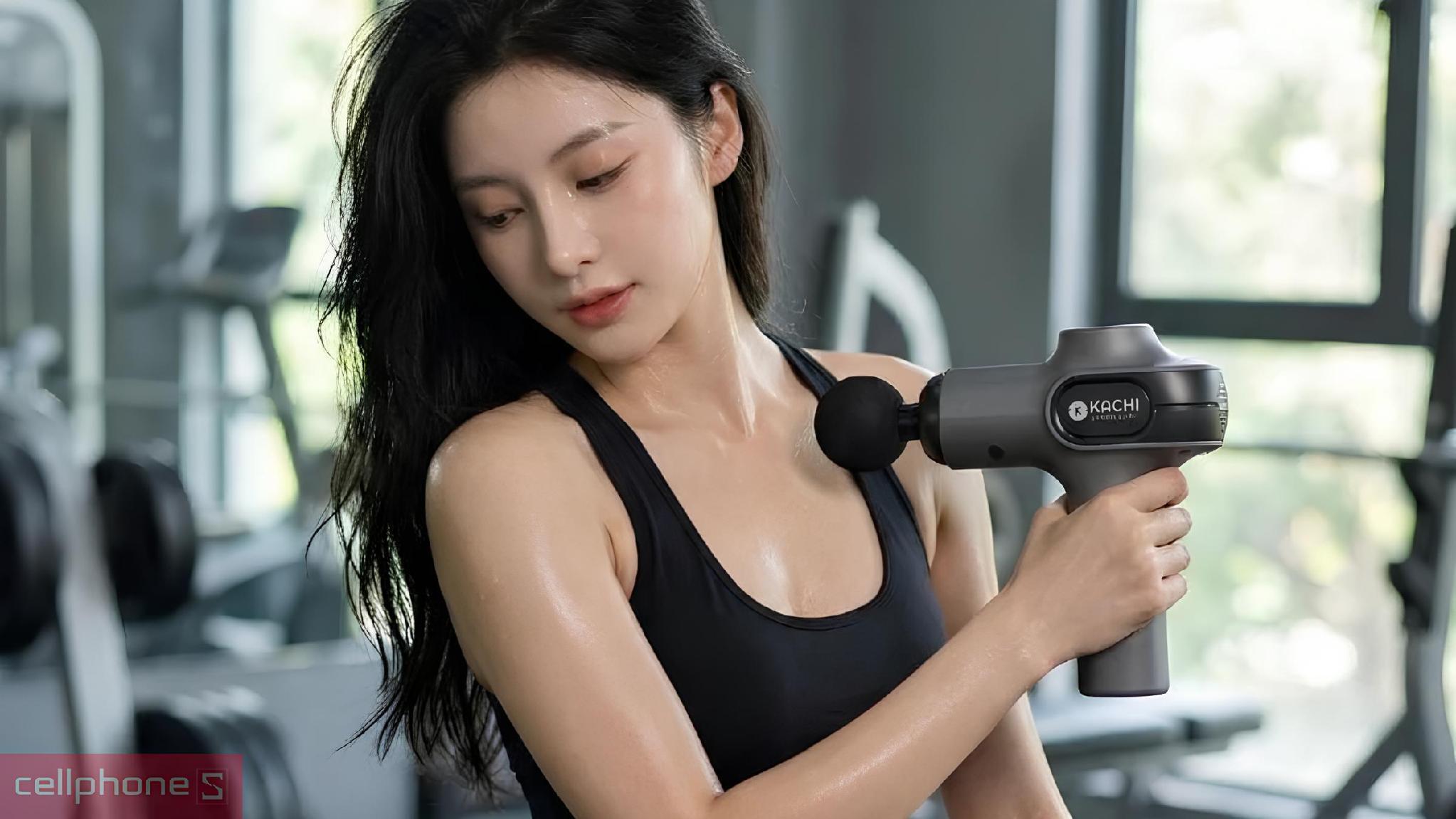 9 cấp độ rung linh hoạt trên máy massage cầm tay Kachi MK377