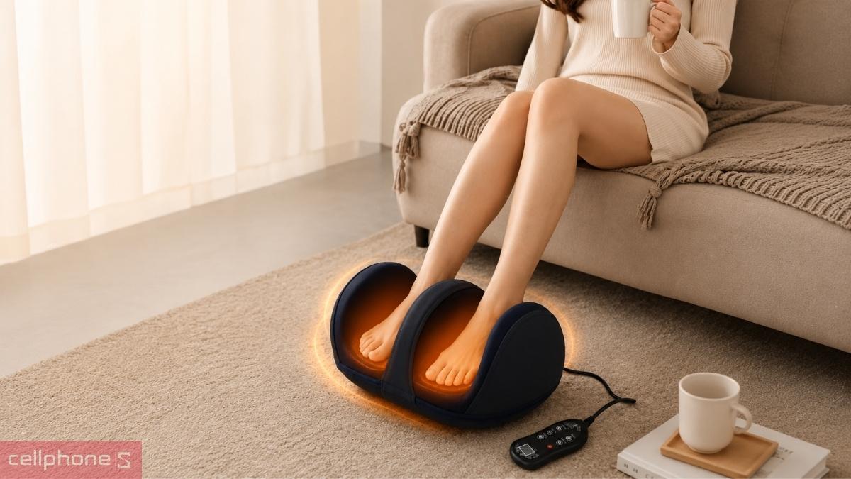 Chế độ chườm ấm của máy massage chân Kachi MK418