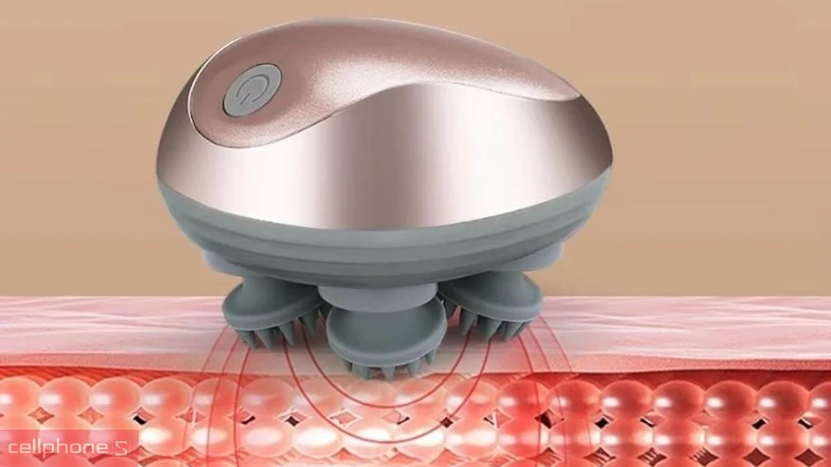 Thời lượng pin bền bỉ của máy massage đầu Kachi MK399 khi dùng không dây