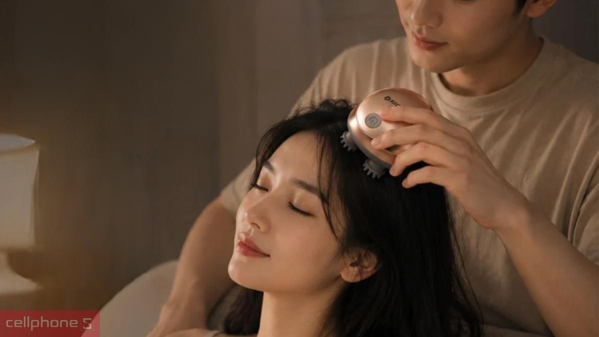 Cụm 4 đầu xoa bóp với 84 điểm chạm trên máy massage đầu Kachi MK399