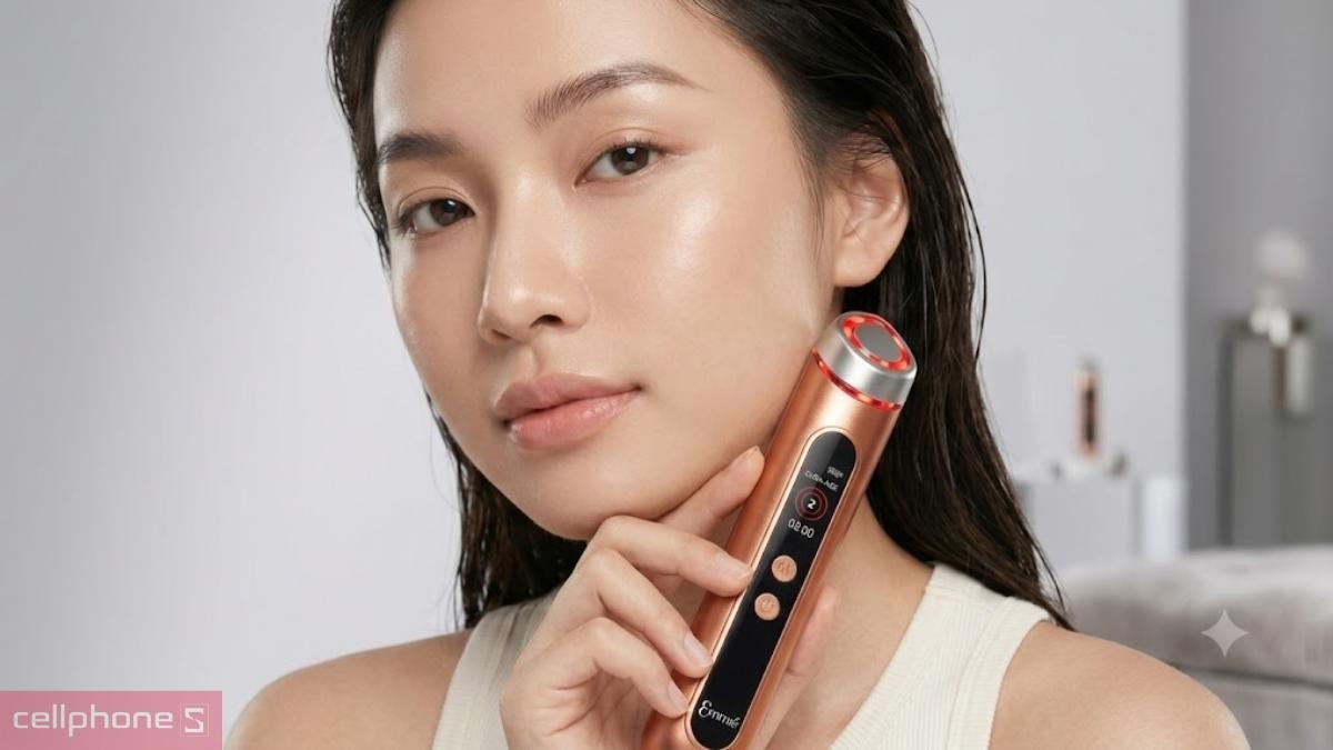 Máy nâng cơ đẩy tinh chất 10 in 1 Glow + Youth Booster Device Emmié by Happyskin chăm da chuyên sâu