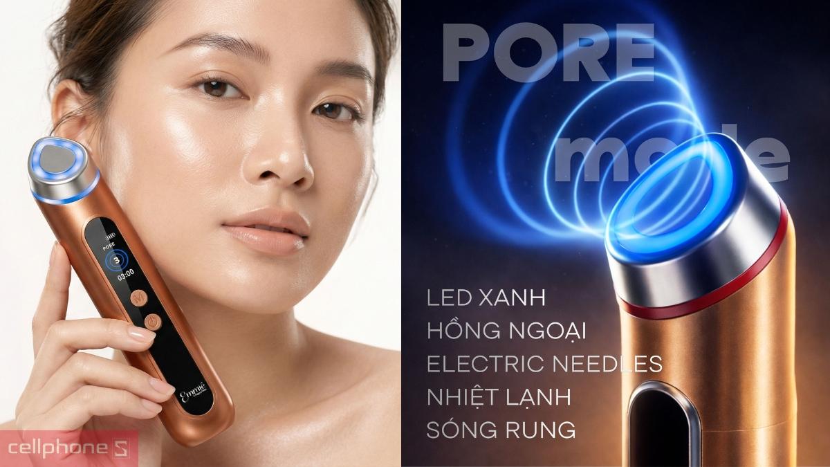 Máy nâng cơ đẩy tinh chất 10 in 1 Glow + Youth Booster Device Emmié by Happyskin dùng 1-3 lần/ngày