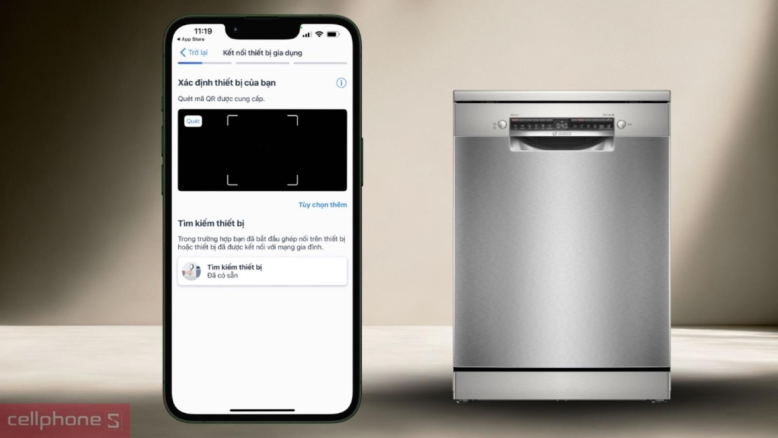 Nhập mật khẩu Wifi khi ghép nối Máy rửa bát độc lập Bosch 13 bộ Series 4 (SMS4HTI16E)