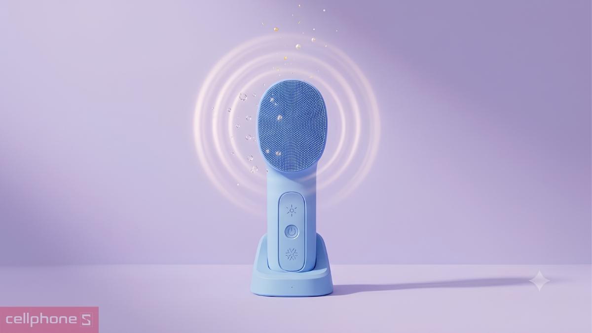 Máy rửa mặt Emmié đa năng Sonic Radiant 5-in-1 Beauty Device duy trì 15.000 nhịp rung/phút giúp đánh bật bã nhờn