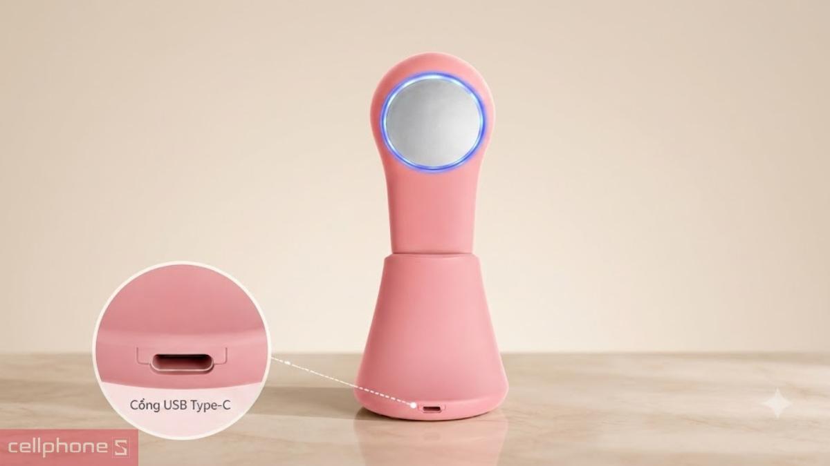 Sạc nhanh máy rửa mặt Emmié đa năng Sonic Radiant 5-in-1 Beauty Device Deluxe Mini Edition