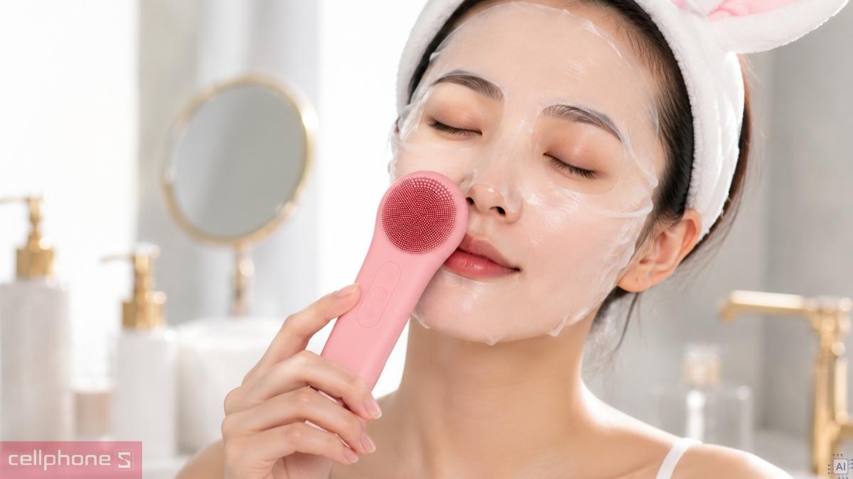 Chế độ nhiệt máy rửa mặt Emmié đa năng Sonic Radiant 5-in-1 Beauty Device Deluxe Mini Edition