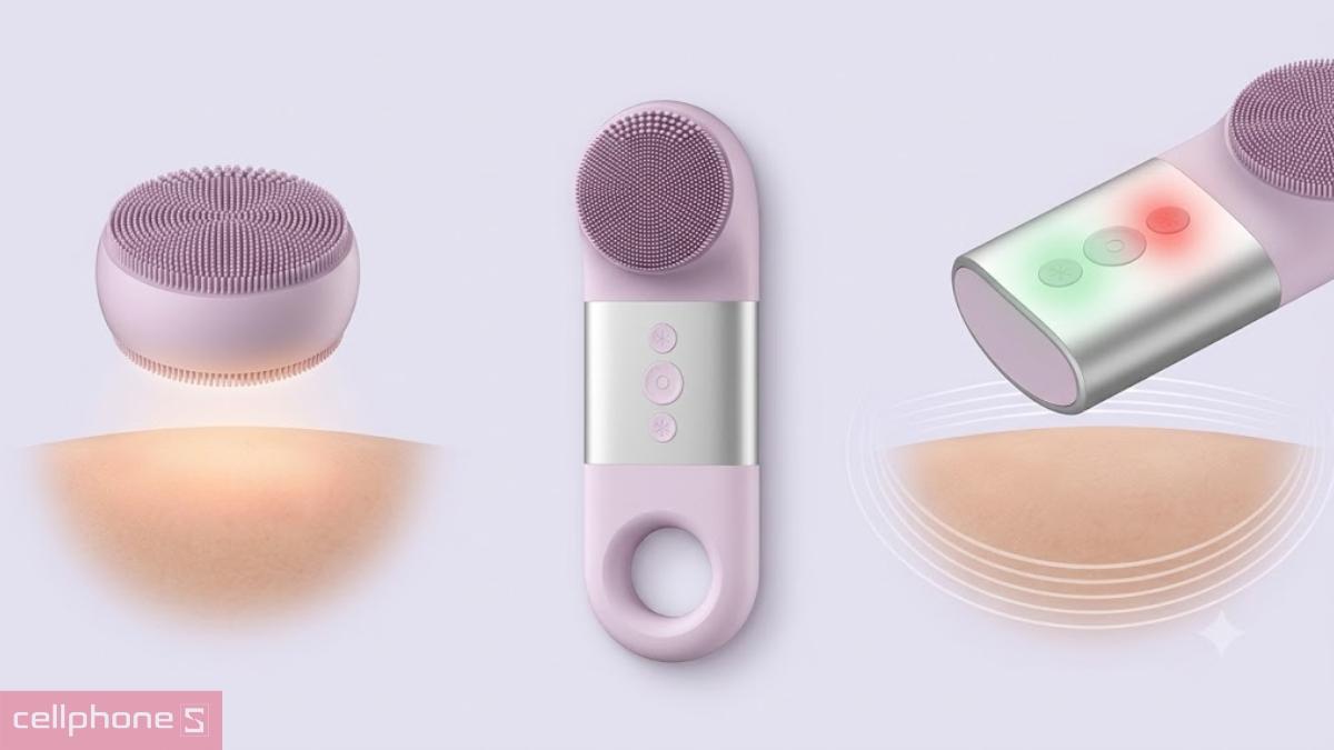 Máy rửa mặt Emmié đa năng Sonic Radiant 5-in-1 Beauty Device Deluxe Silver Edition tự tắt sau 15 phút hoạt động