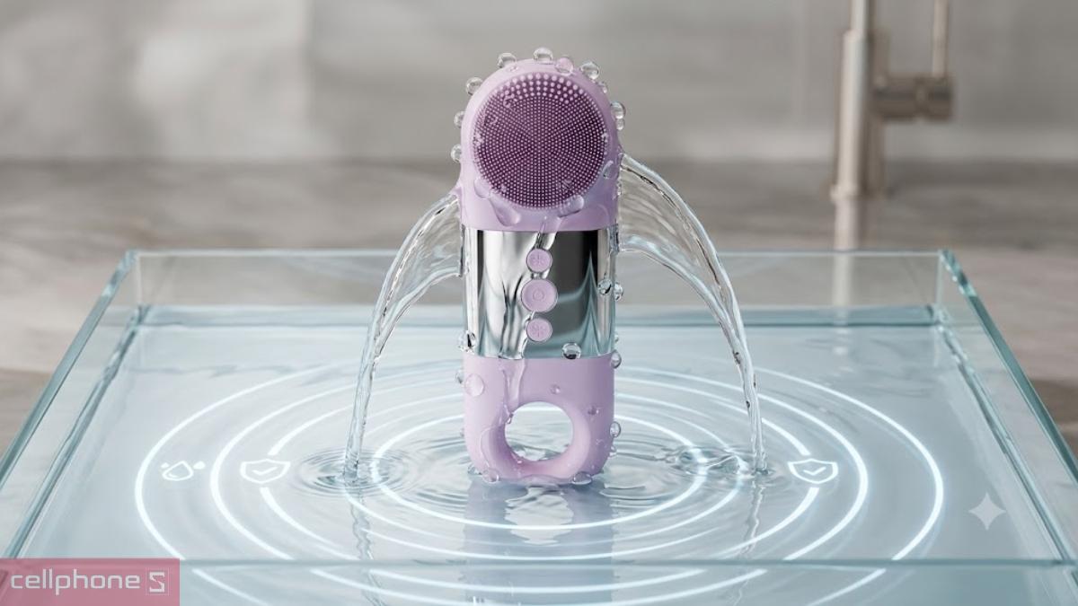 Máy rửa mặt Emmié đa năng Sonic Radiant 5-in-1 Beauty Device Deluxe Silver Edition đạt chuẩn kháng nước IPX7