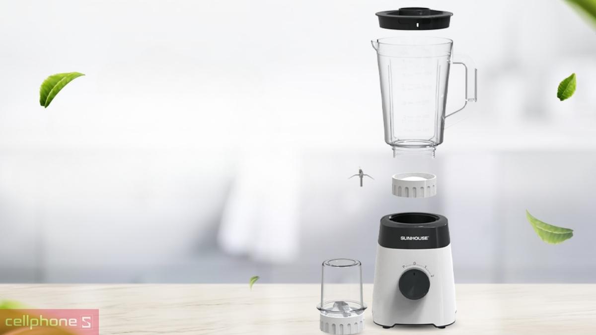 An toàn máy xay sinh tố 2 cối nhựa Sunhouse SHD5114