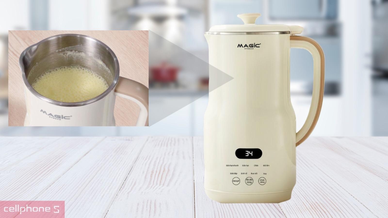 Thiết kế gọn nhẹ và lòng cối Inox an toàn của máy xay sữa hạt Magic A-99