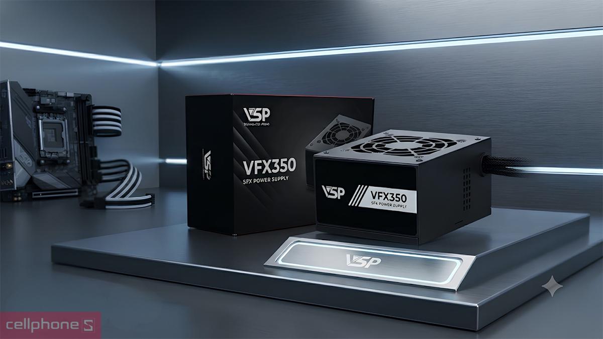 Nguồn máy tính VSP VFX350 350W chuyển đổi năng lượng với hiệu suất 79%
