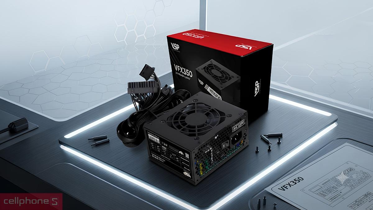 Nguồn máy tính VSP VFX350 350W sử dụng dây cáp liền 30 đến 40cm