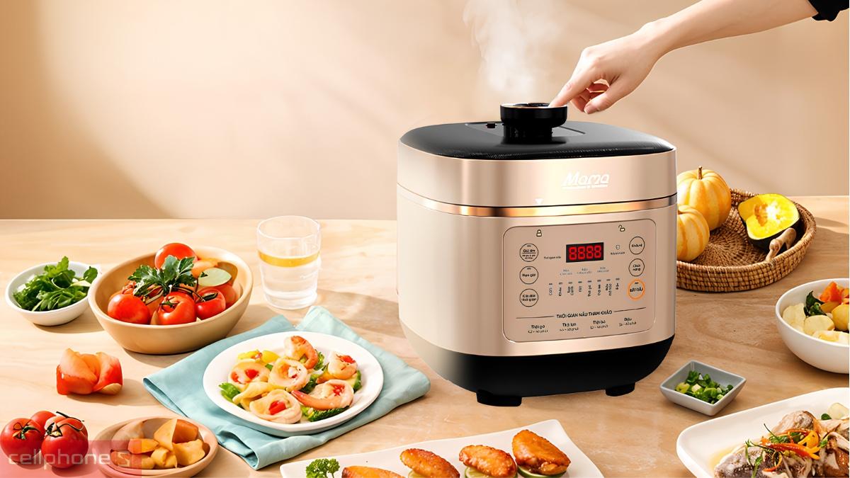 Nồi áp suất điện tử đa năng 6L Sunhouse MAMA SHD1670 trang bị hệ thống 5 cấp bảo vệ tối đa tình trạng bỏng hơi