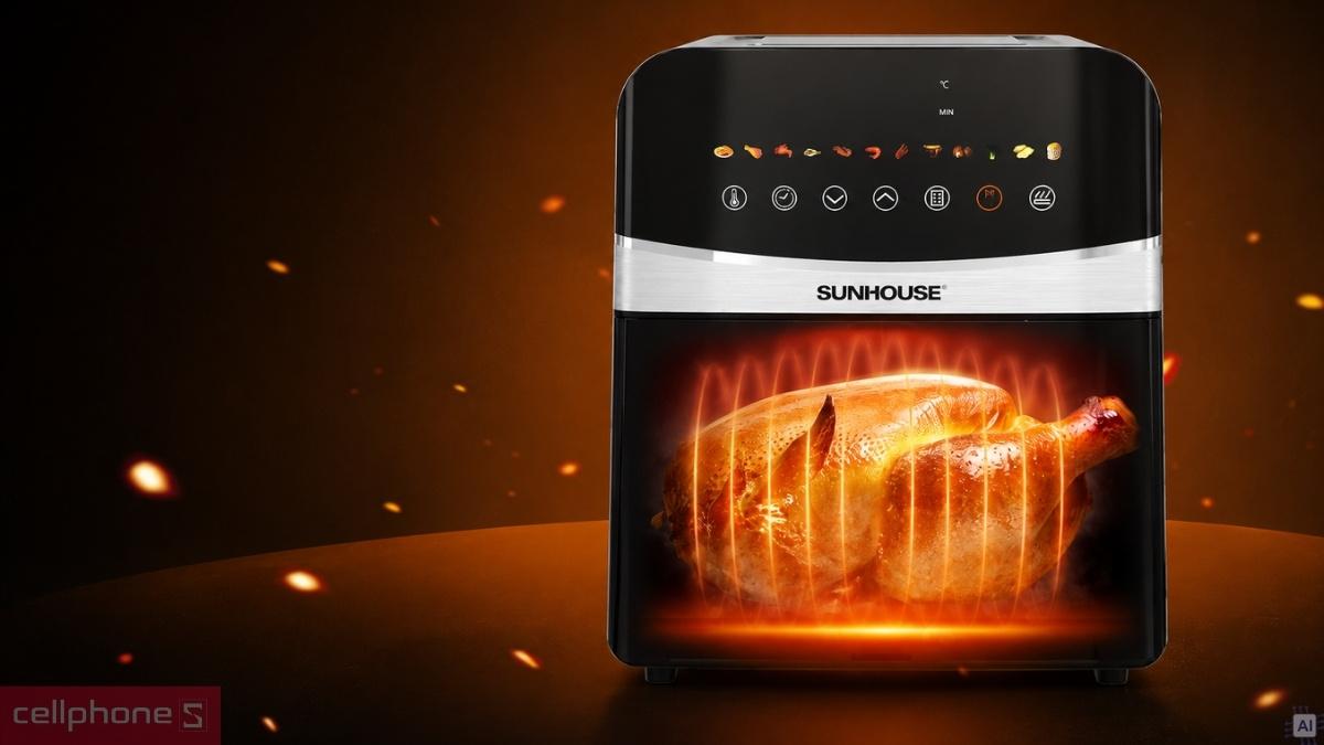 12 chế độ nồi chiên không dầu 9L Sunhouse SHD4090