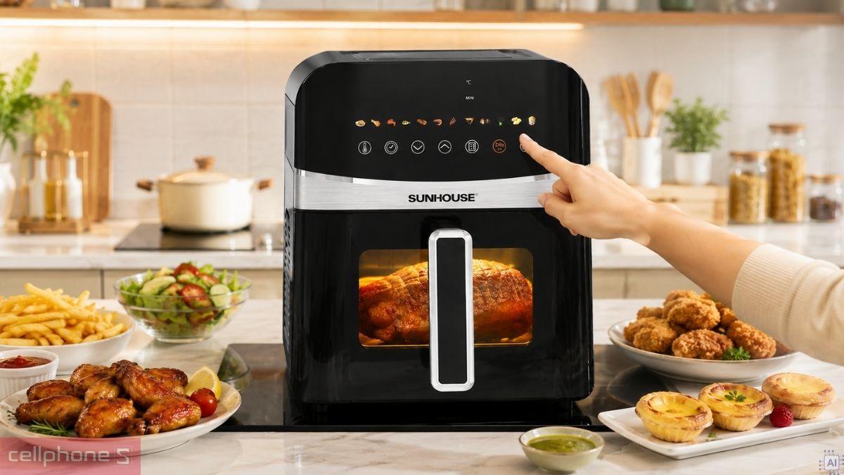 Bảng điều khiển nồi chiên không dầu 9L Sunhouse SHD4090