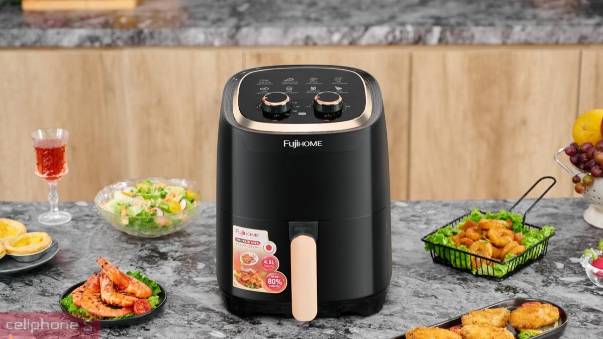 Nồi chiên không dầu Fujihome A4EB 4L công nghệ Rapid Air giúp thực phẩm chín đều