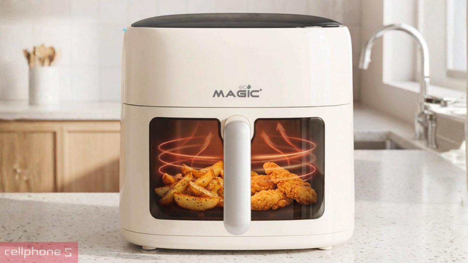 Hiệu năng công suất 1900W mạnh mẽ của nồi chiên không dầu Magic Eco AC-164
