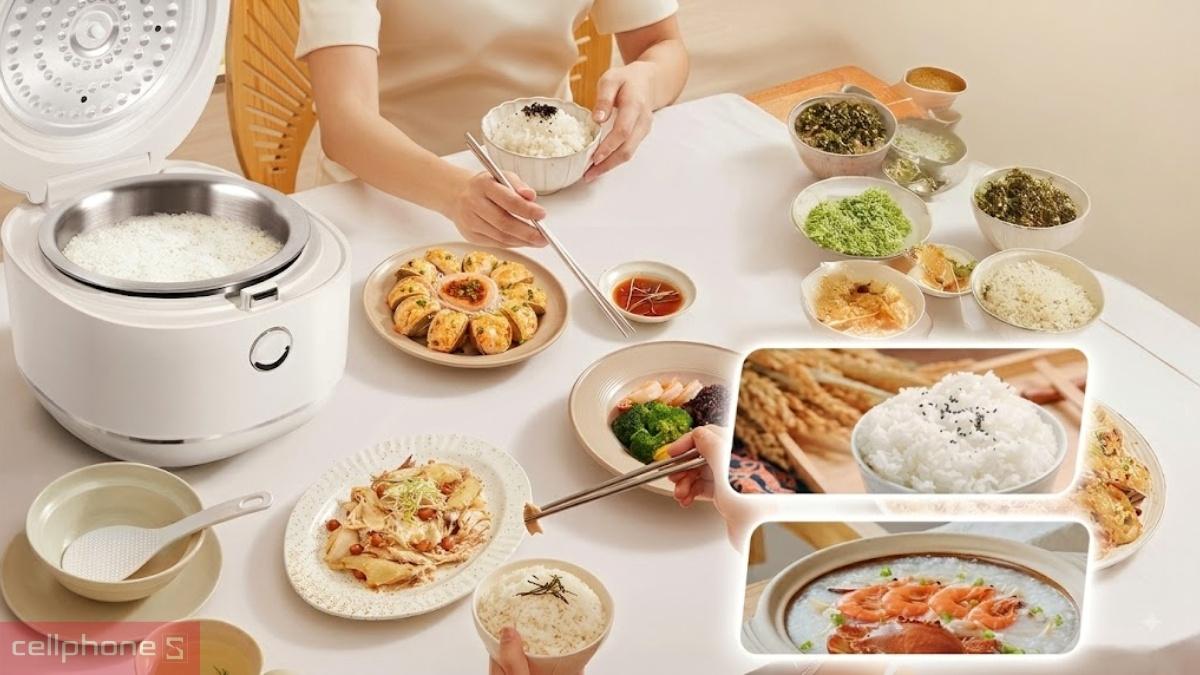 Nồi cơm điện 1L Sunhouse SHD8803 với nhiều chức năng nấu ăn và hẹn giờ linh hoạt