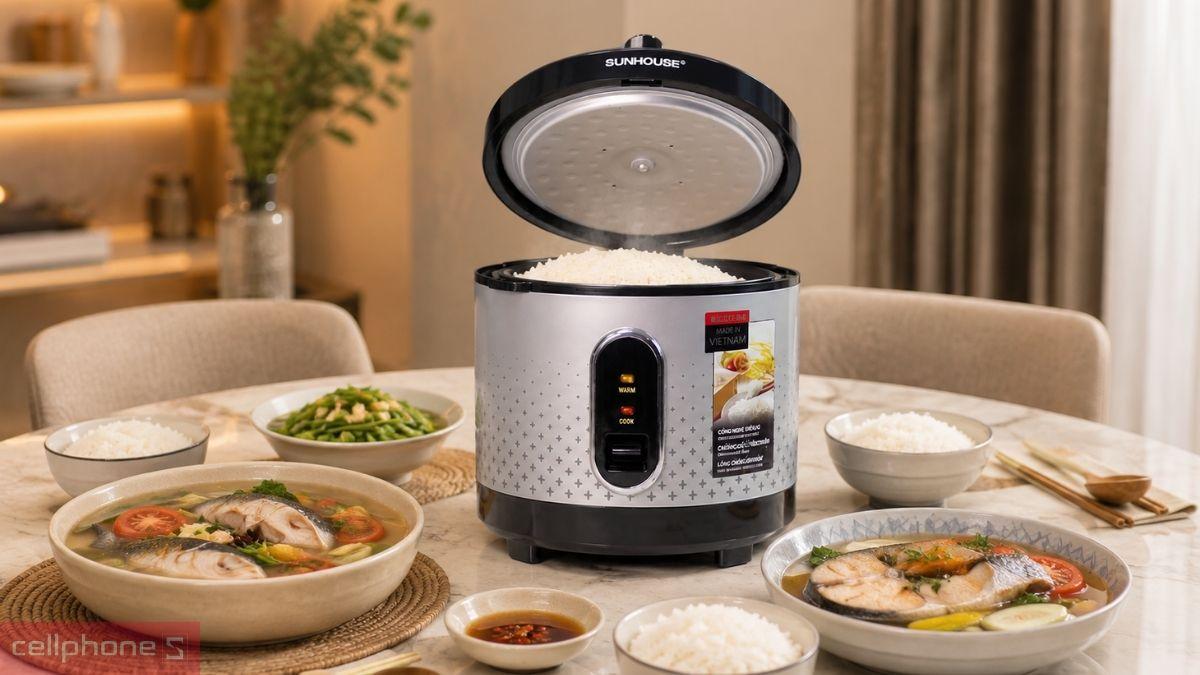 Tính năng nồi cơm điện 3L SUNHOUSE SHD8305
