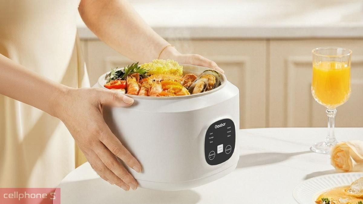 Dung tích 3L phục vụ bữa ăn gia đình của nồi cơm điện đa năng Gaabor EC-30T01A