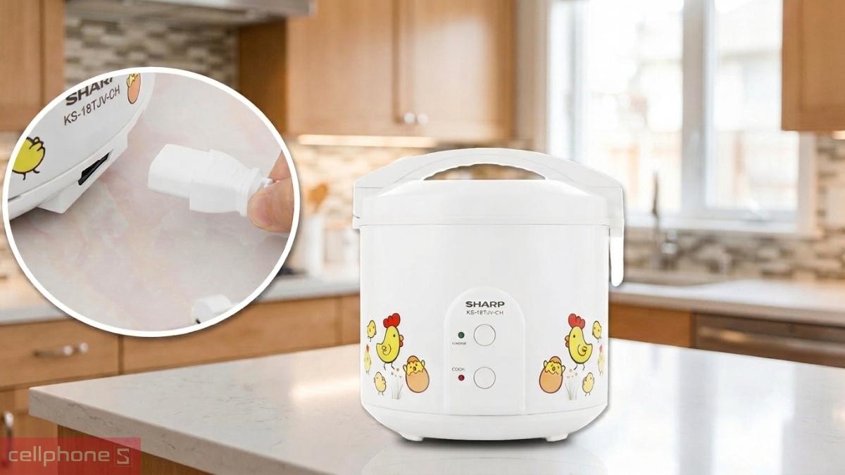 Khả năng vệ sinh, bảo quản nồi cơm điện nắp gài Sharp KS-183TJV