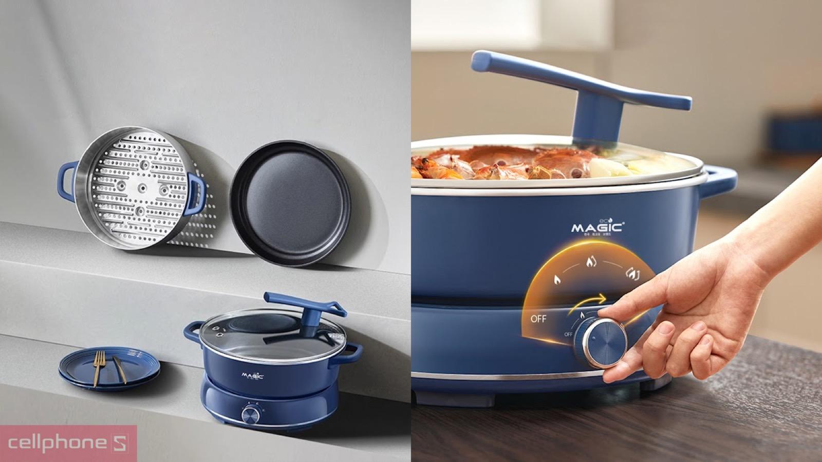 Cấu trúc tách rời an toàn, tiện dụng của nồi lẩu hấp MAGIC Eco AC-282