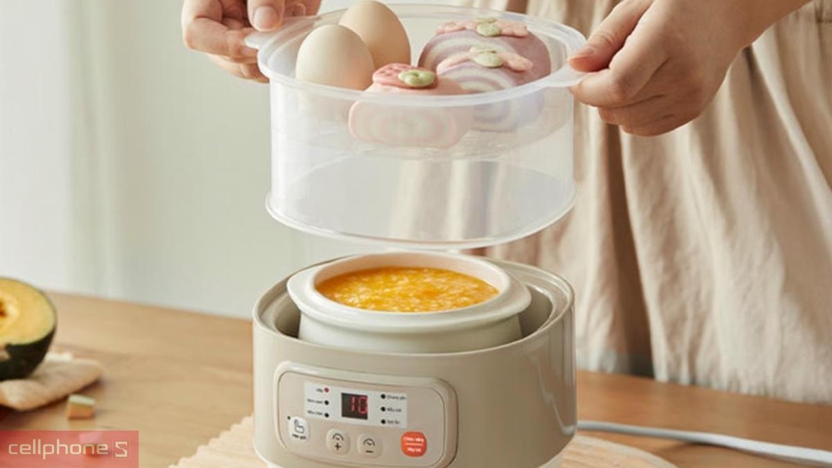 Cơ chế hầm dưới hấp trên bằng công nghệ cách thủy của nồi nấu chậm đa năng Bear DDZ-A08T8