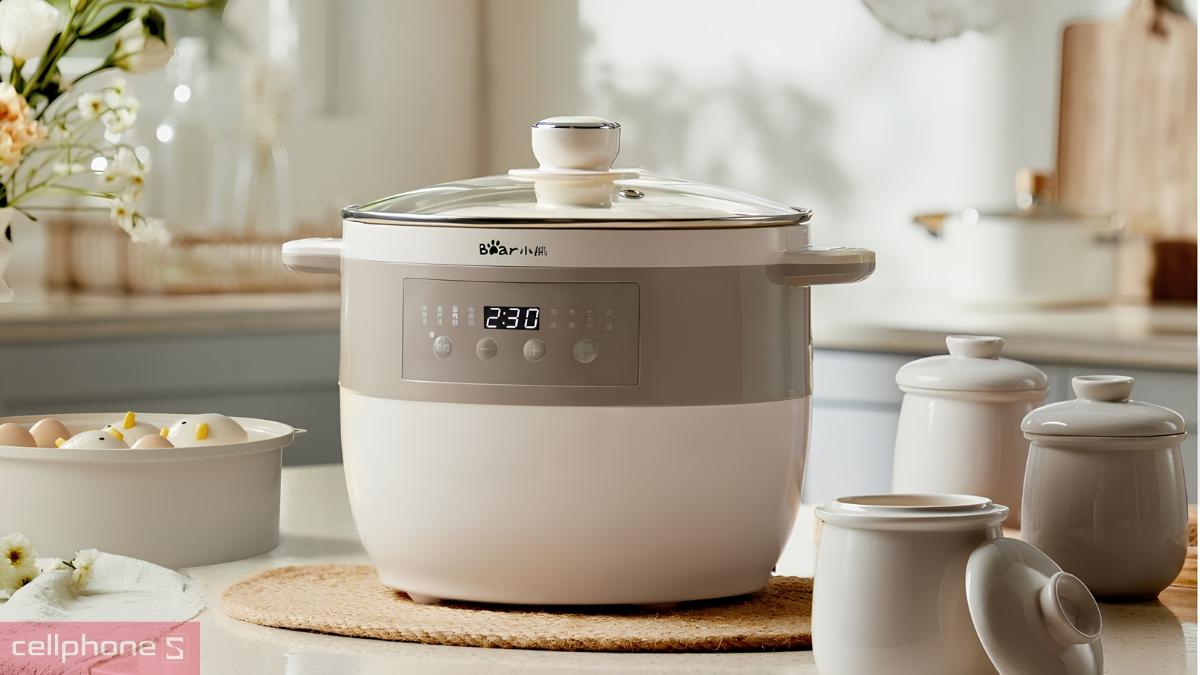 Thiết kế tối giản với gam màu trung tính của nồi nấu chậm đa năng Bear DDZ-B25Q3