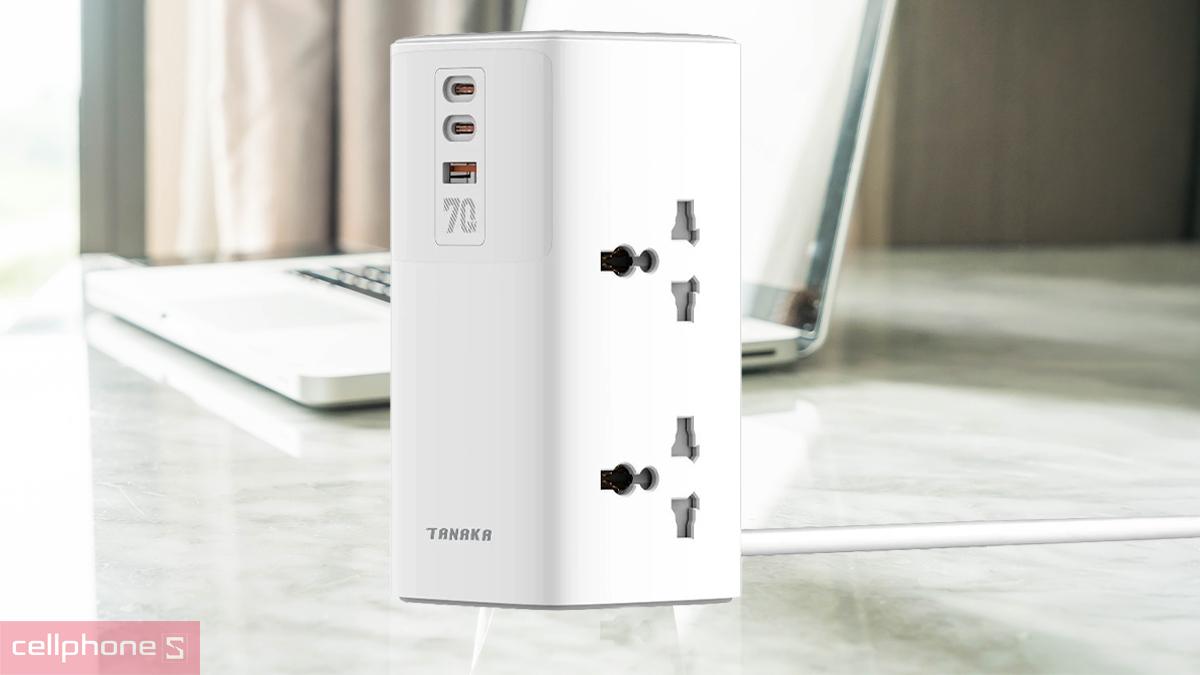 Thiết kế nhỏ gọn cùng dây nguồn dài 2m của Ổ cắm điện Tanaka TNK-OD34026